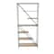 71" x 32" Brown Wooden Diagonal Angled 6 Shelf Storage Shelving Unit with Black Metal Frame